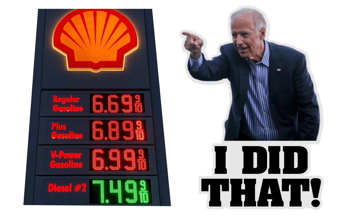 biden pointing at high gas prices